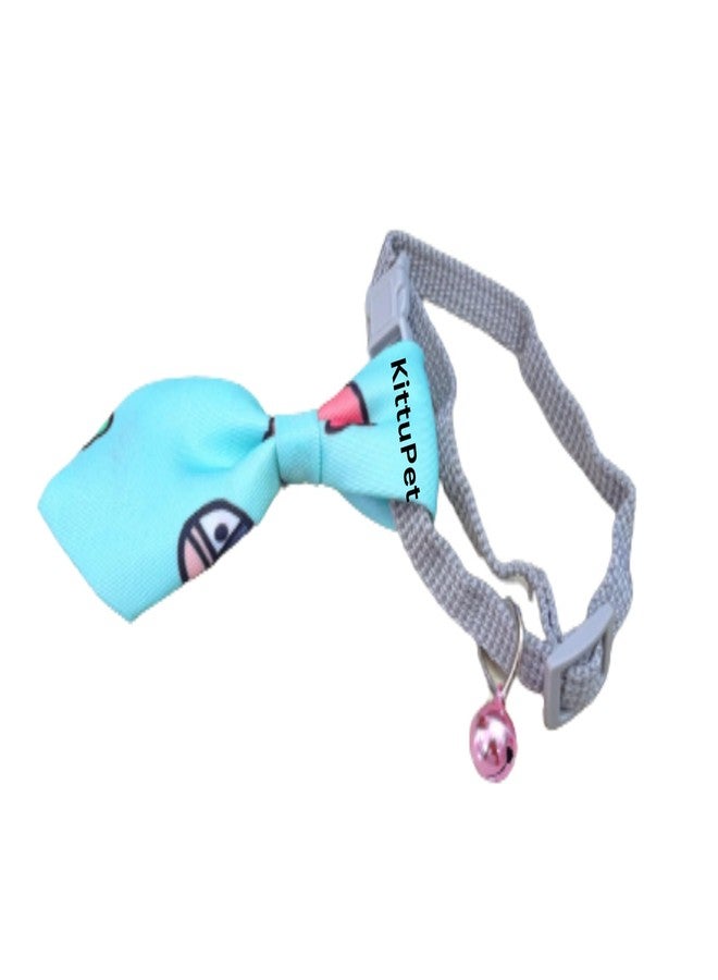 KittuPet ربطة عنق للكلاب من KittuPet، طوق فريد للكلاب، طوق فريد للقطط، مشبك قابل للفك (أزرق سماوي، تصميم مطبوع) - Image 3